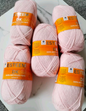 Woolcraft Esteem DK Knitting Crochet Yarn- 5 Balls x 100g 50% Recycled Acrylic, 30% Recycled Cotton, 20% Recycled Polyester shade Pink