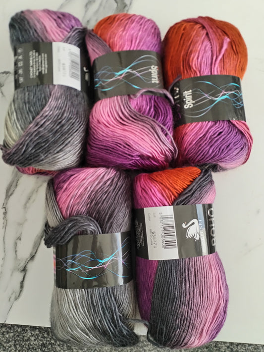 Cygnet Boho Spirit Knitting Crochet DK / AranYarn Wool - 5x100g Balls - 6863 Luna