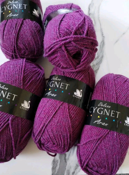 Cygnet Aran Navy 1488 5 Balls x 100 gram shade Heather (355)