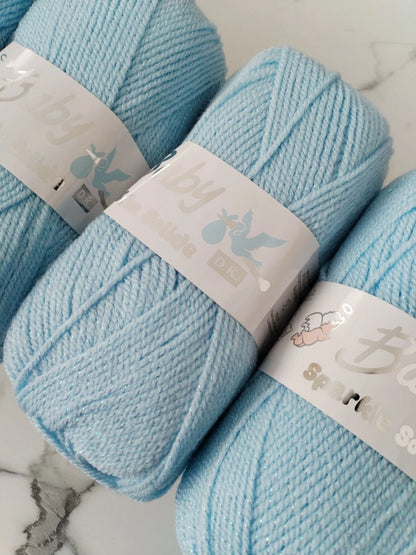 Woolcraft Baby Sparkle Solide DK - 5 x 100g ,  Blue (7239)
