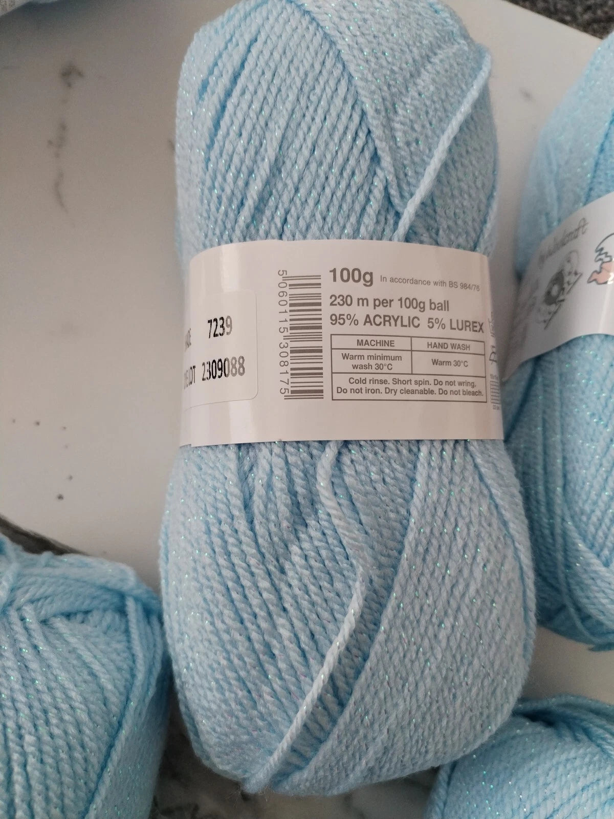 Woolcraft Baby Sparkle Solide DK - 5 x 100g ,  Blue (7239)