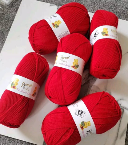 Jarol Baby Rambler Aran – 5 x 100g Cherry 4318