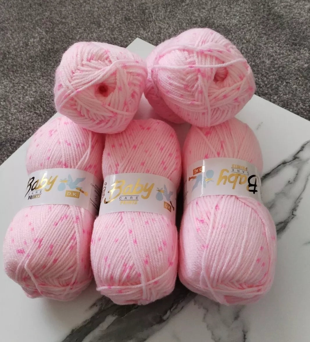 5 x 100g Woolcraft Baby Prints Wool Babycare DK Double Knitting & Crochet Yarn 642