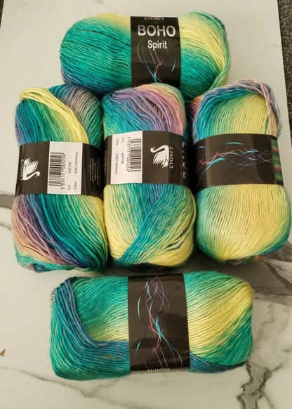 Cygnet Boho Spirit Knitting Crochet Yarn Wool - 5x100g Balls - 6283 Harmony