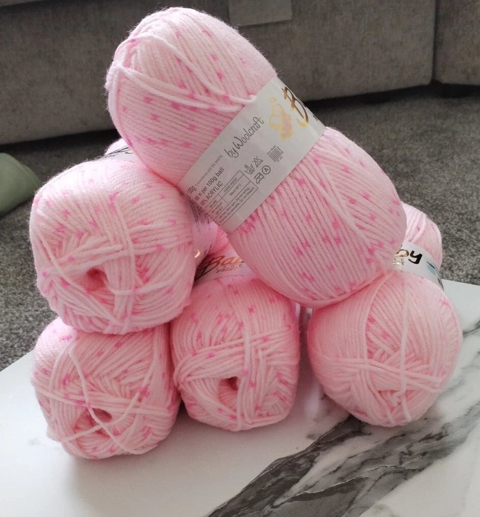 5 x 100g Woolcraft Baby Prints Wool Babycare DK Double Knitting & Crochet Yarn 642