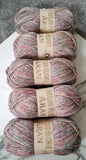 Woolcraft Shetland Heather Aran Knitting Crochet Yarn Wool - 5x100g Balls - 04