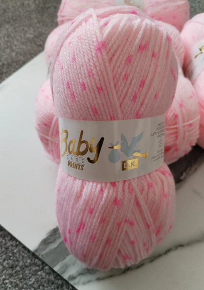 5 x 100g Woolcraft Baby Prints Wool Babycare DK Double Knitting & Crochet Yarn 642