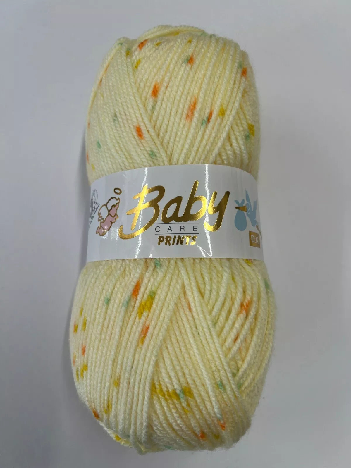 5 x 100g Woolcraft Baby Prints Wool Babycare DK Double Knitting & Crochet Yarn Lemon 635