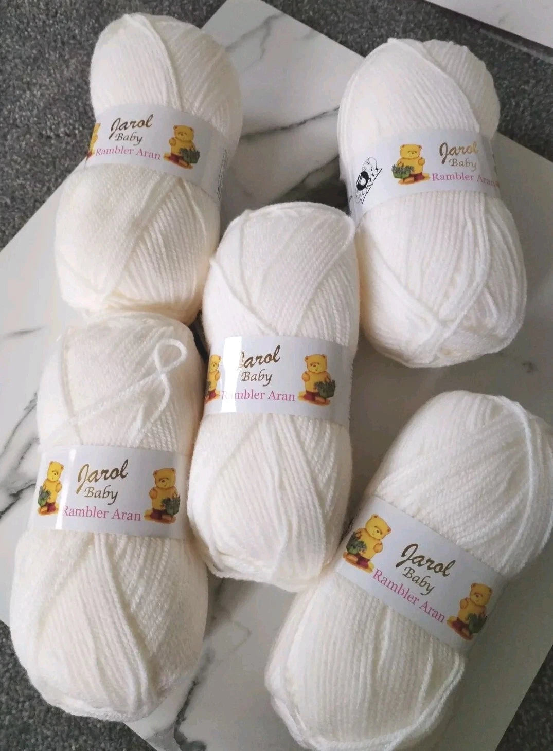 Jarol Baby Rambler Aran Knitting Crochet Yarn 5 Balls X 100g Ball - Cream 4202