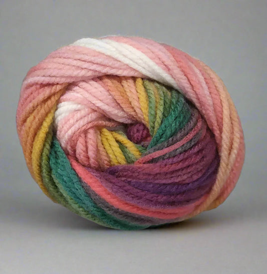 Cygnet Yarn COLOUR RUSH CHUNKY 100% Acrylic Knitting Wool Multicolour 5 Balls x 100g shade  387 Rosebud