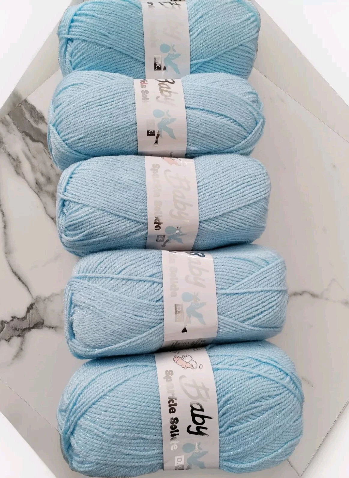 Woolcraft Baby Sparkle Solide DK - 5 x 100g ,  Blue (7239)