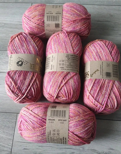 Woolcraft Shetland Heather Aran Knitting Crochet Yarn Wool - 5x100g Balls 03