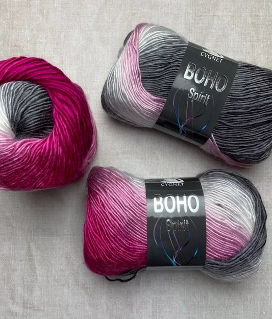 Cygnet Boho Spirit Knitting Crochet Yarn Wool - 5x100g Balls - 6082 Moonbeam