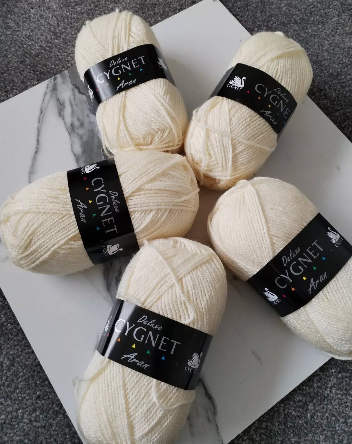 Cygnet Aran Knitting Crochet yarn  5 Balls x 100 gram Cream 288