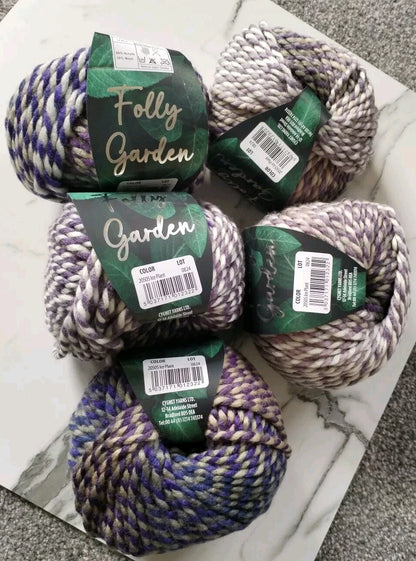 Cygnet Super Chunky Folly Garden 5 Balls X 100Gram 20% Wool 80% Ice Plant (20505)