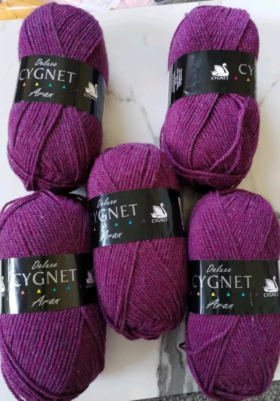 Cygnet Aran Navy 1488 5 Balls x 100 gram shade Heather (355)