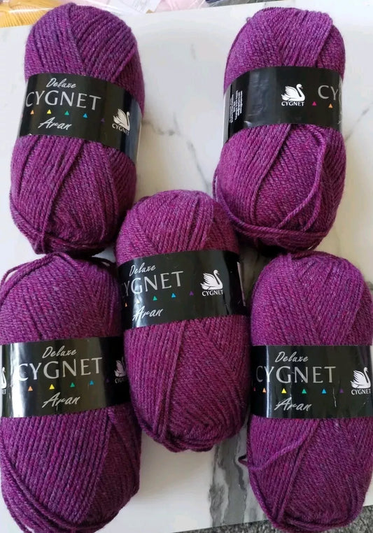 Cygnet Aran Navy 1488 5 Balls x 100 gram shade Heather (355)