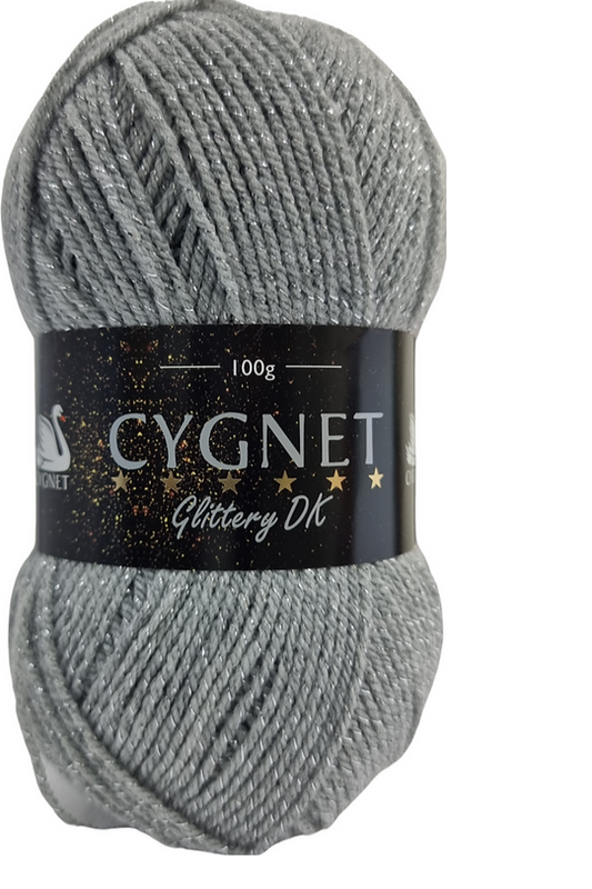 Cygnet Yarns Glittery DK 5×100g Double Knitting 282 Knitting Crochet  shade  silver moon