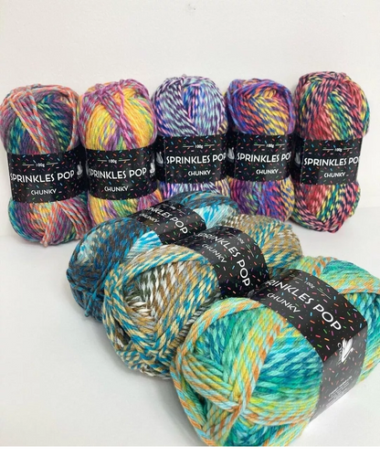 Cygnet Sprinkles Pop Chunky Knitting Crochet Yarn Wool -5x100g Balls - Shade 640
