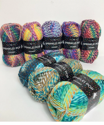 Cygnet Sprinkles Pop Chunky Knitting Crochet Yarn Wool - 5x100g Balls - 645 Red Velvet