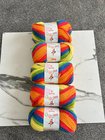 Five balls of Wendy Giggles DK WG10 Carnival
