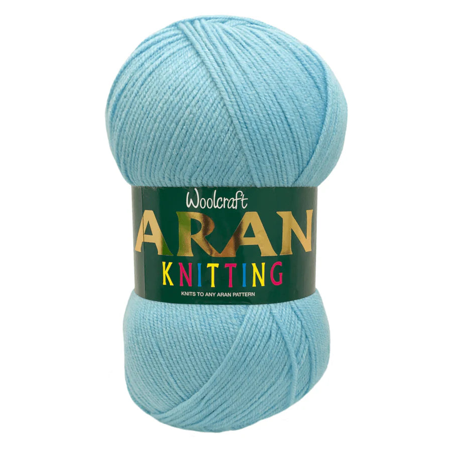 Woodcraft Aran Knitting Crochet yarn 400g 100% Acrylic Aqua