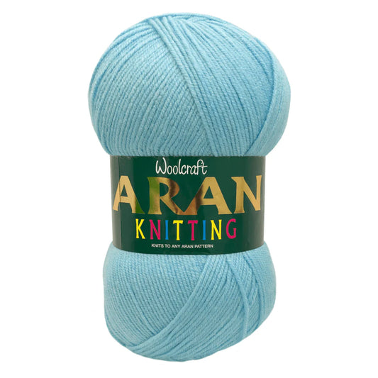 Woodcraft Aran Knitting Crochet yarn 400g 100% Acrylic Aqua