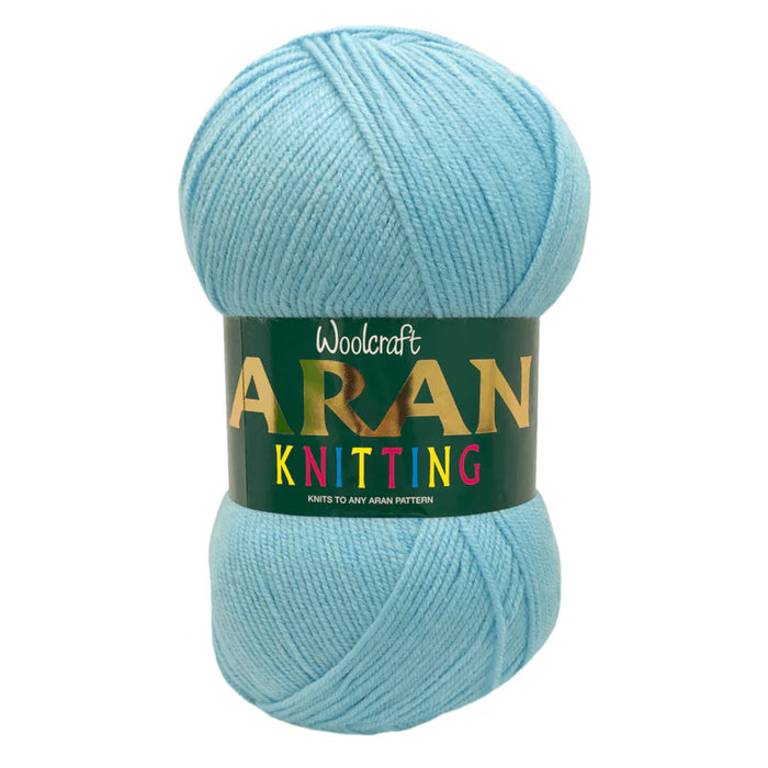 Woodcraft Aran Knitting Crochet yarn 400g 100% Acrylic Aqua