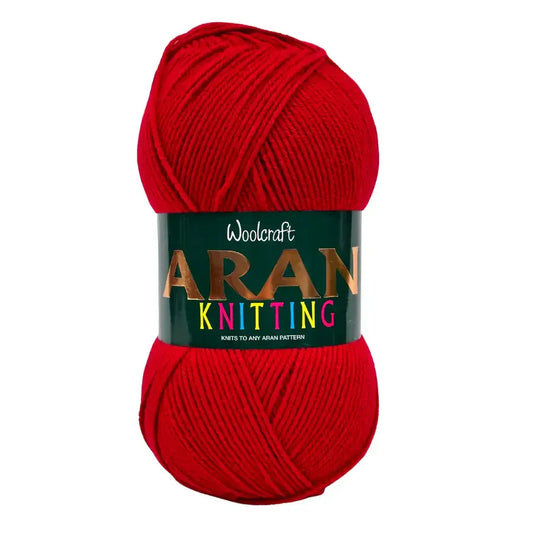Woodcraft Aran Knitting Crochet yarn 400g 100% Acrylic Cardinal