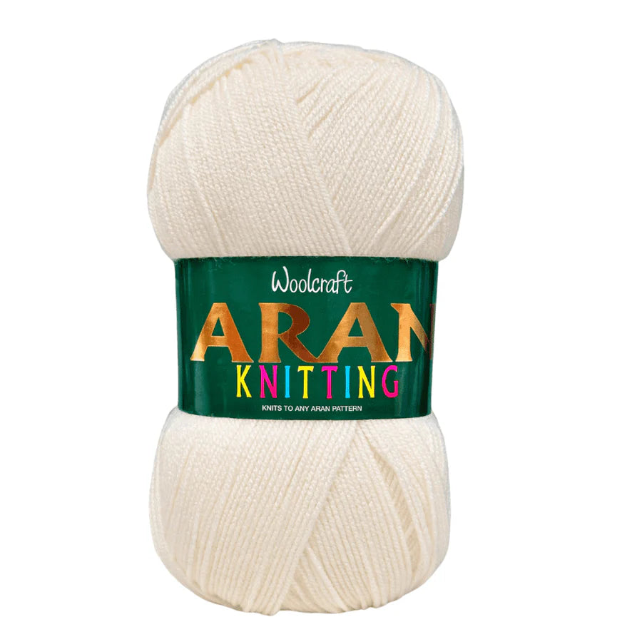Woodcraft Aran Knitting Crochet yarn 400g 100% Acrylic  Cream