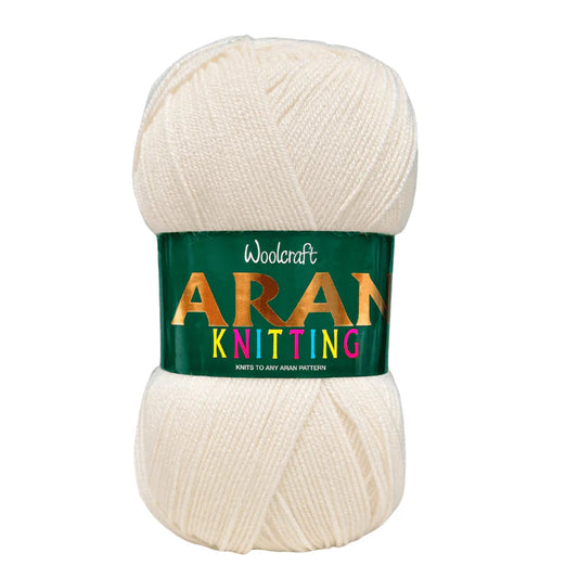 Woodcraft Aran Knitting Crochet yarn 400g 100% Acrylic  Cream