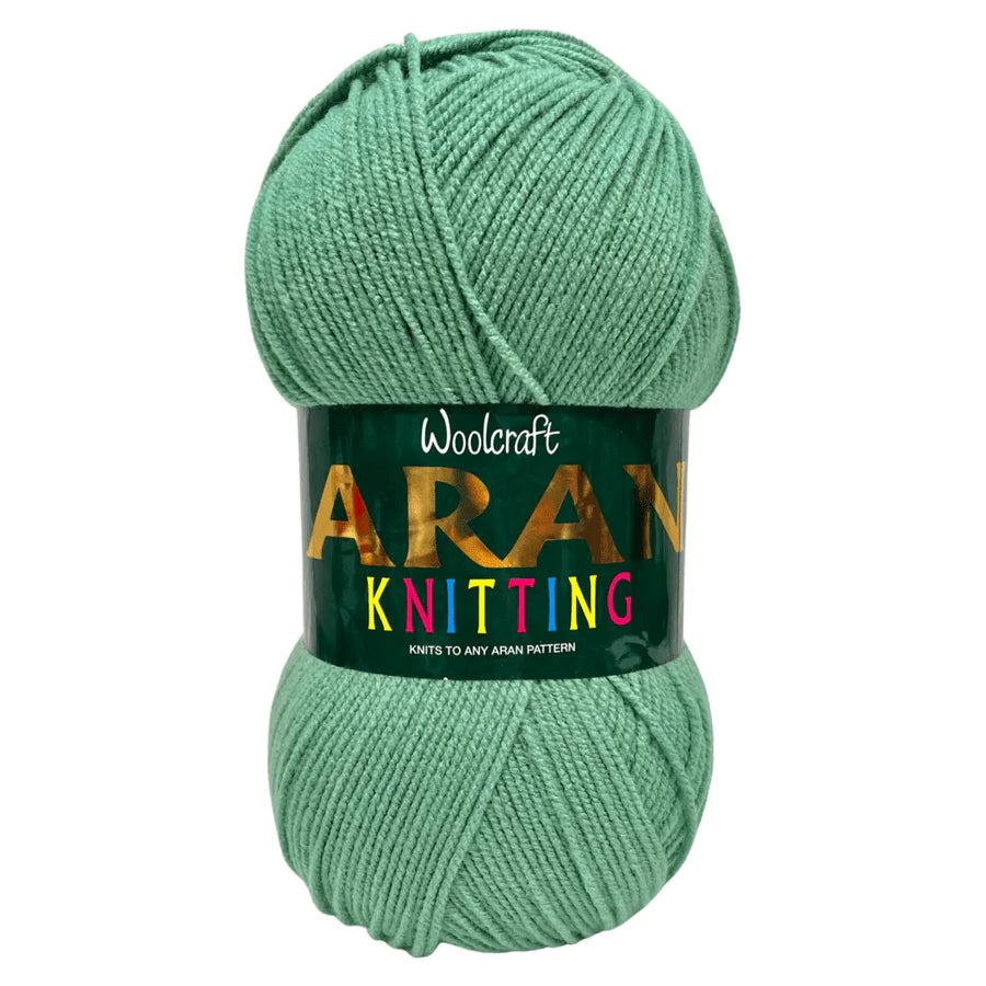 Woodcraft Aran Knitting Crochet yarn 400g 100% Acrylic Green