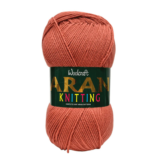 Woodcraft Aran Knitting Crochet yarn 400g 100% Acrylic Pumpkin