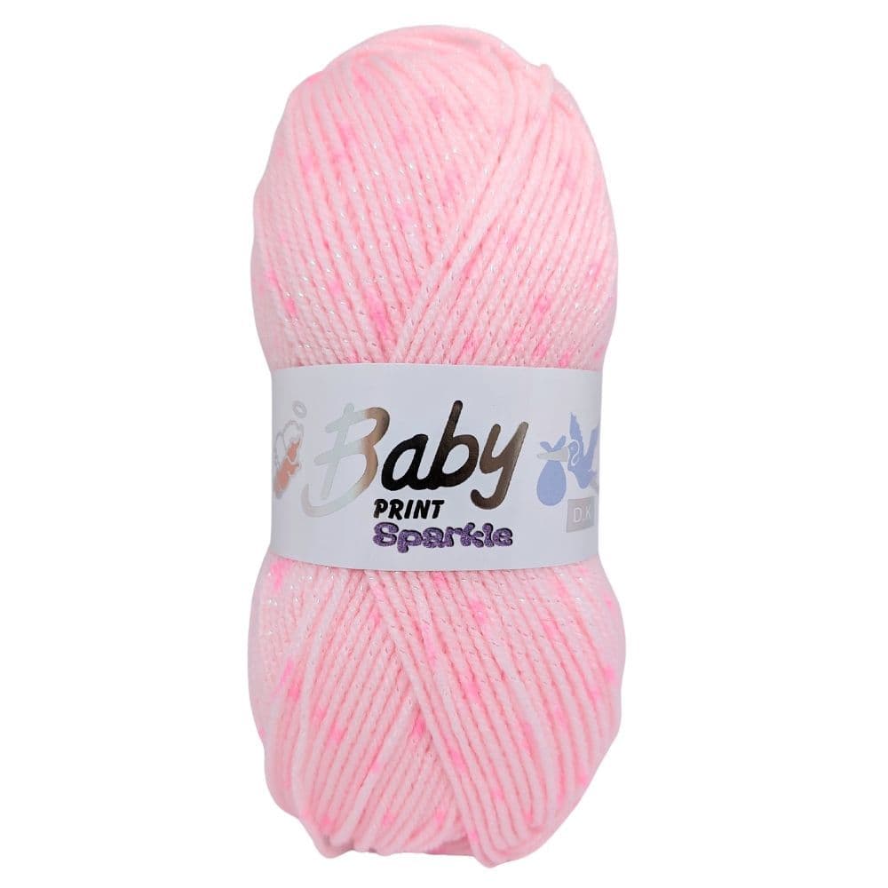 Woolcraft Baby Print Sparkle DK Pink (1656)