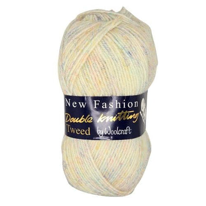 Woolcraft New Fashion DK TWEED Knitting Yarn / 5 Balls X 100g Double Knitting Wool Shade  Honeycomb (1019)