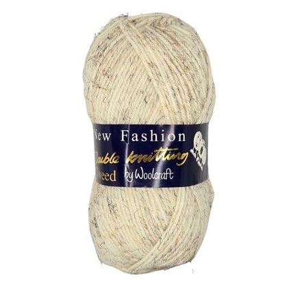 Woolcraft New Fashion DK TWEED Knitting Yarn / 5 Balls X 100g Double Knitting Wool Shade Sandstone (1016)