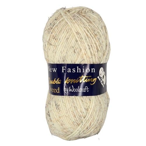 Woolcraft New Fashion DK TWEED Knitting Yarn / 5 Balls X 100g Double Knitting Wool Shade Sandstone (1016)